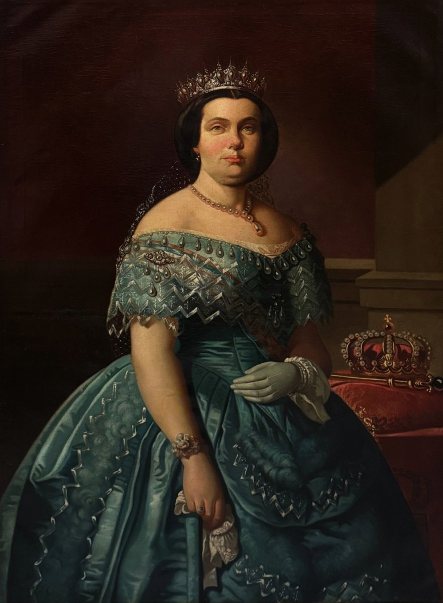 Atelier de Federico de Madrazo (1815-1894) - Portrait Monumentale Isabel II Reine d'Espagne -photo-2
