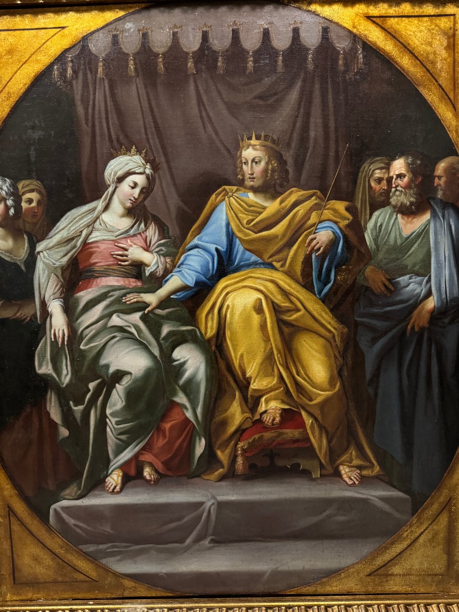 École Italienne (XVIII, D'après Le Domenichin) - Le Roi David et Bethsabée-photo-3