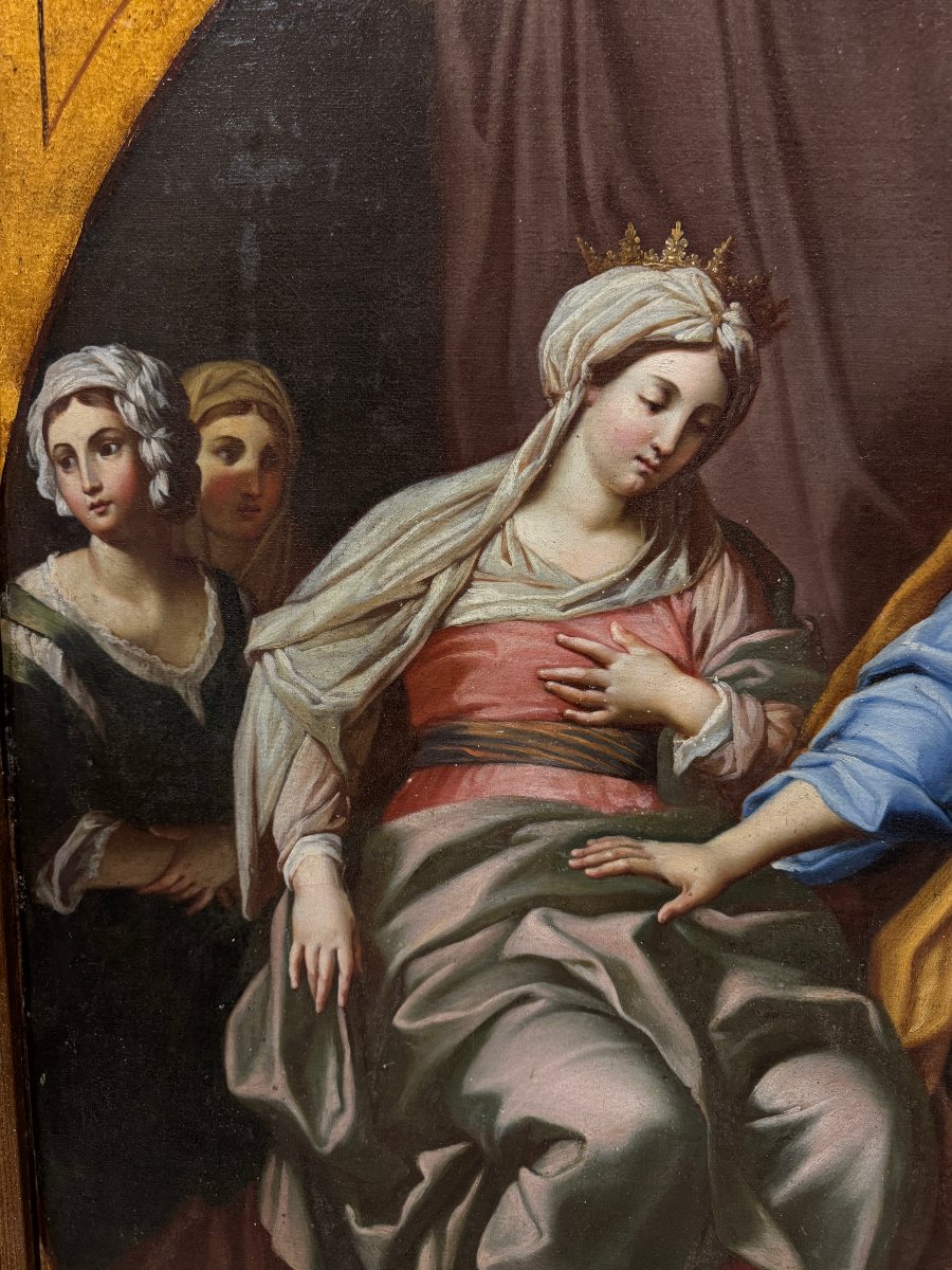 École Italienne (XVIII, D'après Le Domenichin) - Le Roi David et Bethsabée-photo-4