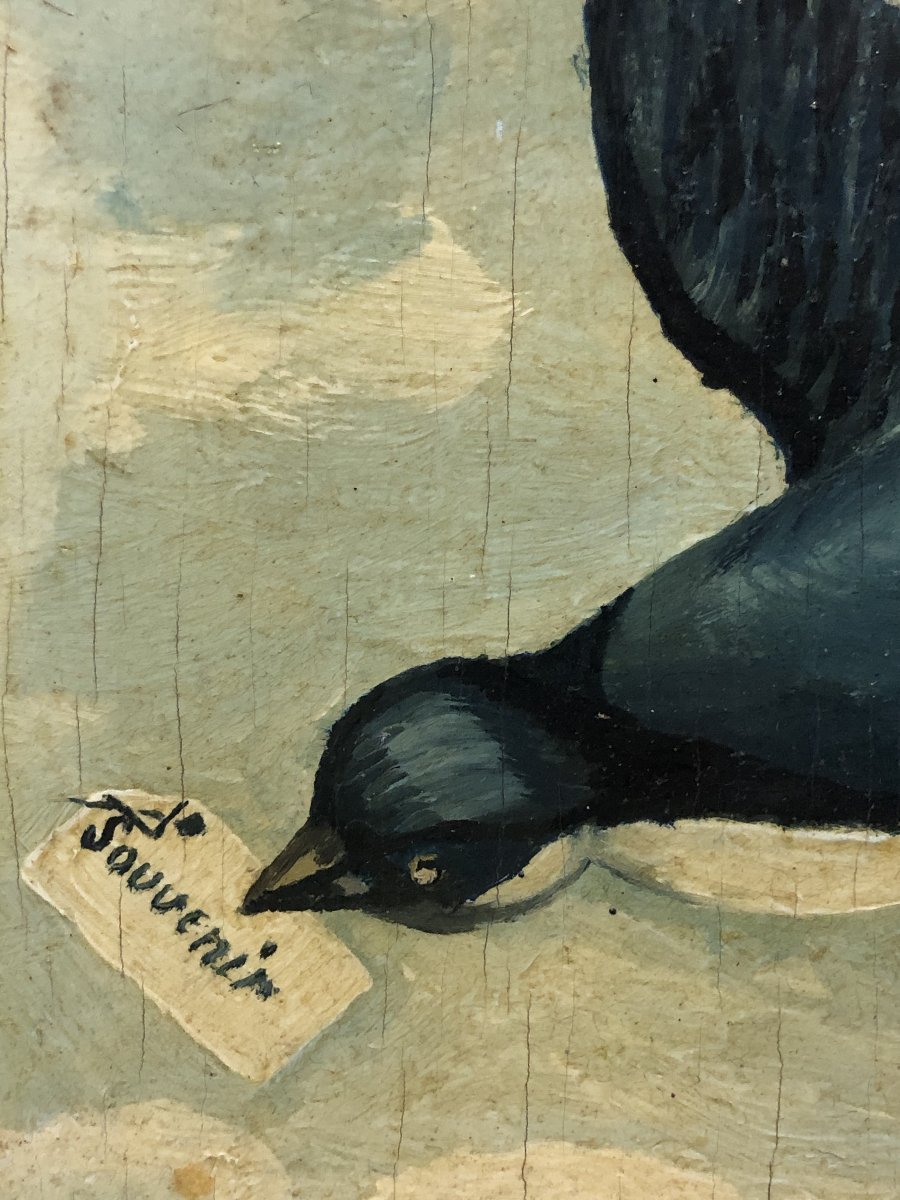 French School (c. 1900) - Souvenir / The Swallow-photo-4