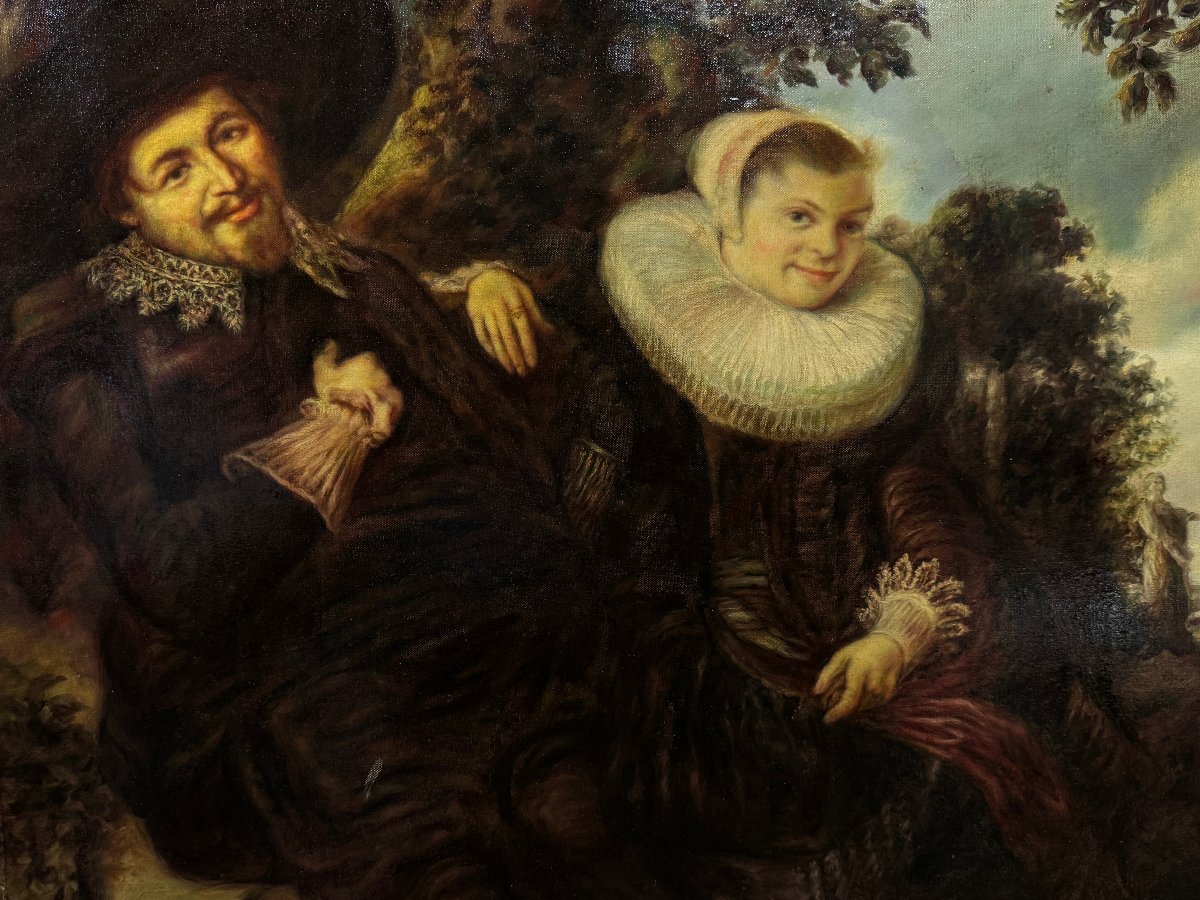 École Européenne (XXe siècle) - Portrait de mariage d'Isaac Massa et Beatrix van der Laen -photo-2