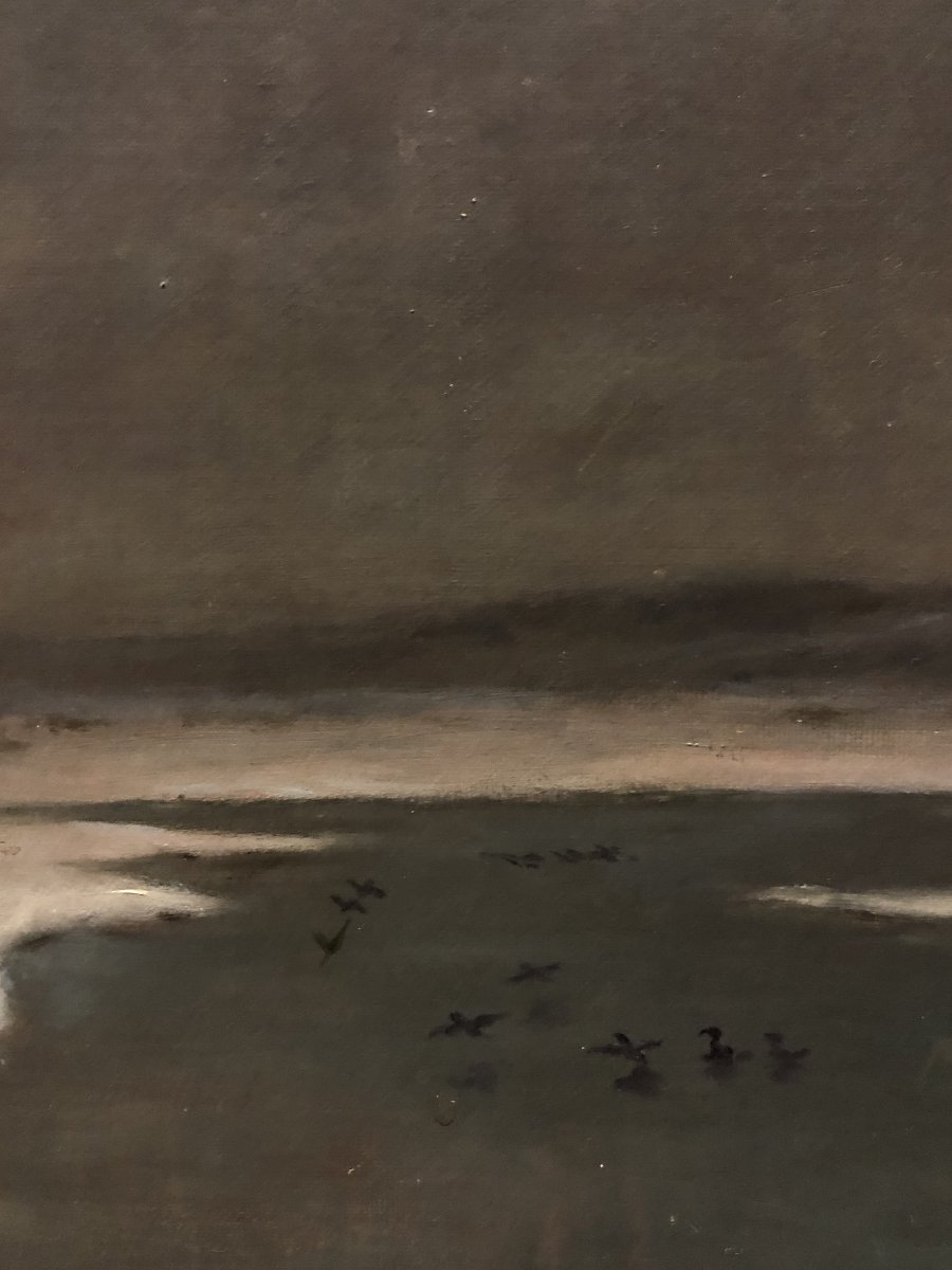 	 Alfred Chanut (1851-1918), suiveur de - Le Lac Gelé-photo-3