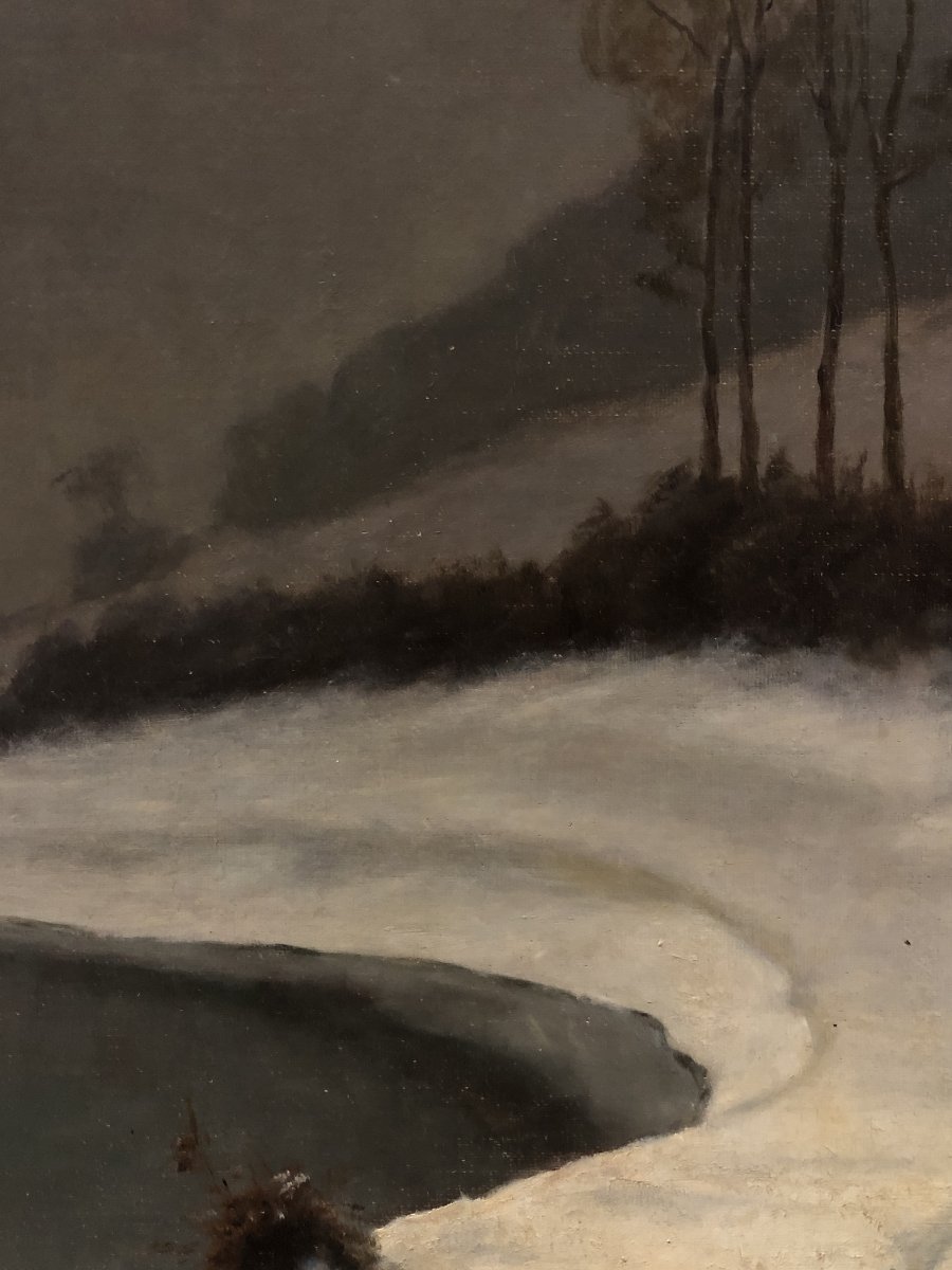 	 Alfred Chanut (1851-1918), suiveur de - Le Lac Gelé-photo-1