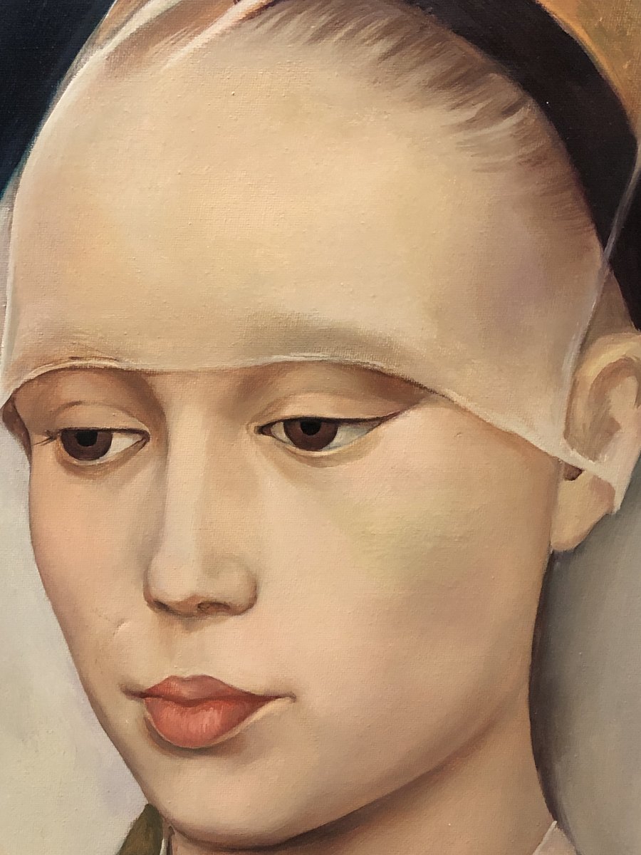 European School (20th Century) - Portrait Of A Lady - After Rogier Van Der Weyden-photo-4