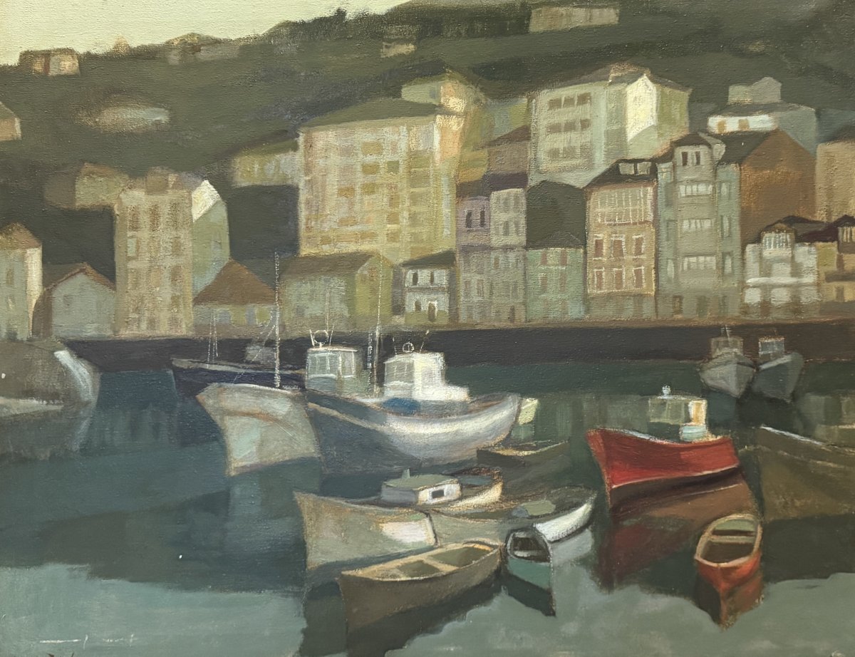 	 Luis Martínez Delgado (1933) - View Of The Port Of Ondárroa (basque Country)-photo-2