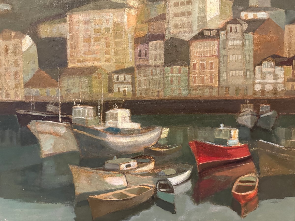 	 Luis Martínez Delgado (1933) - View Of The Port Of Ondárroa (basque Country)-photo-3