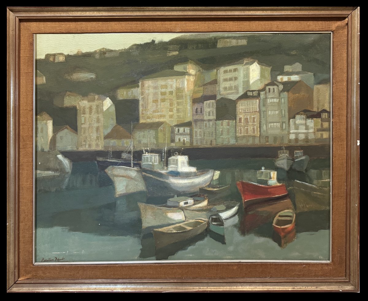 	 Luis Martínez Delgado (1933) - View Of The Port Of Ondárroa (basque Country)