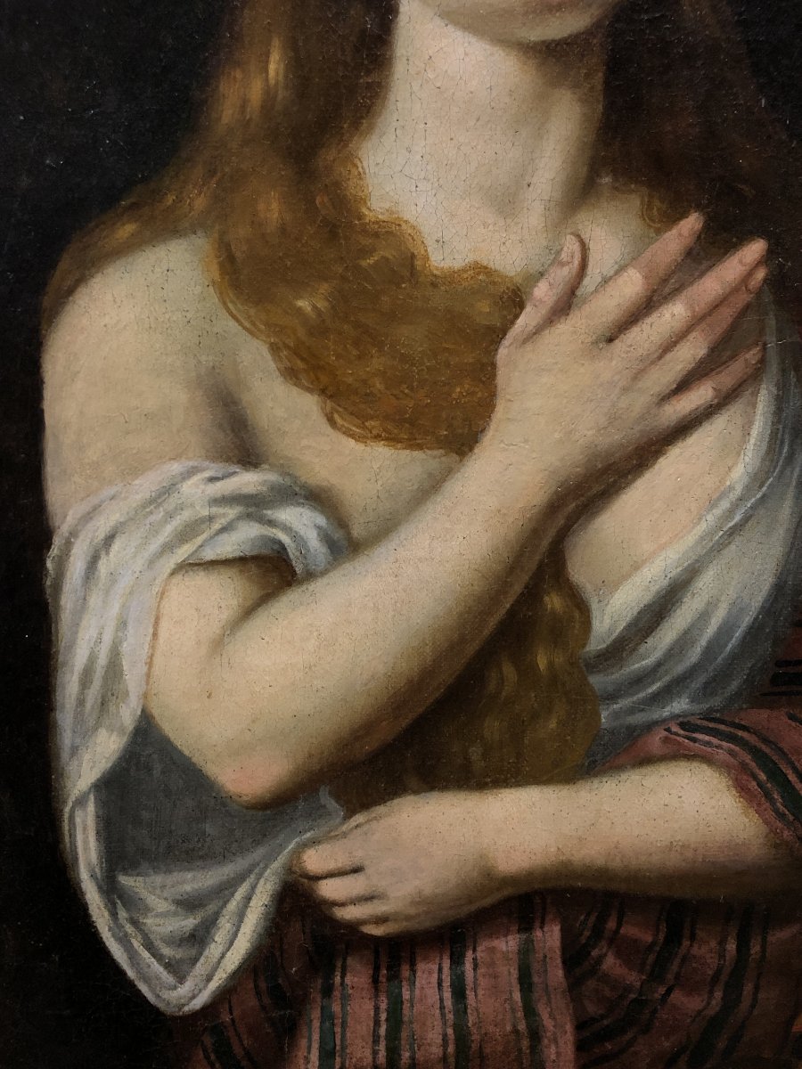 	 Flemish School (c. 1640) - The Penitent Magdalene (a Free Interpretation Of Titian's Work)-photo-4