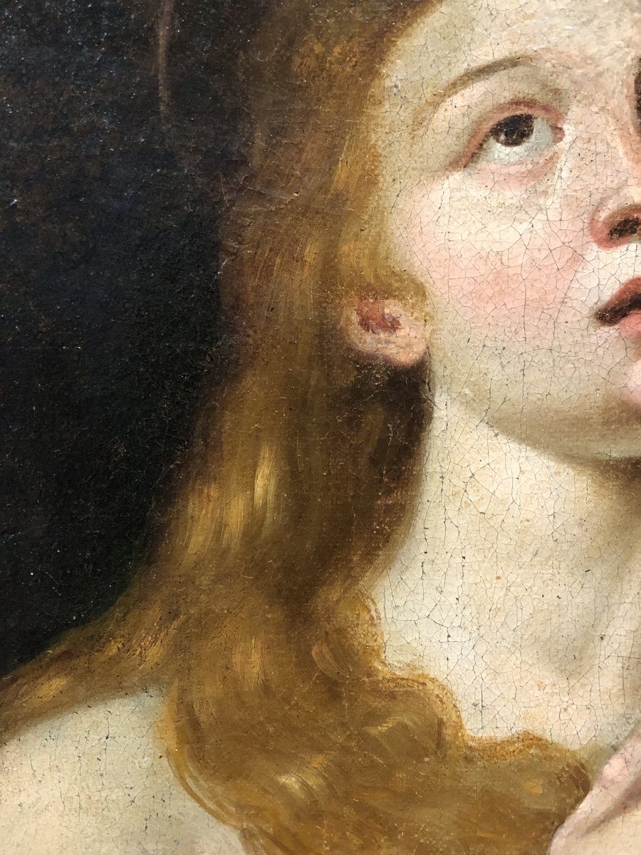 	 Flemish School (c. 1640) - The Penitent Magdalene (a Free Interpretation Of Titian's Work)-photo-2