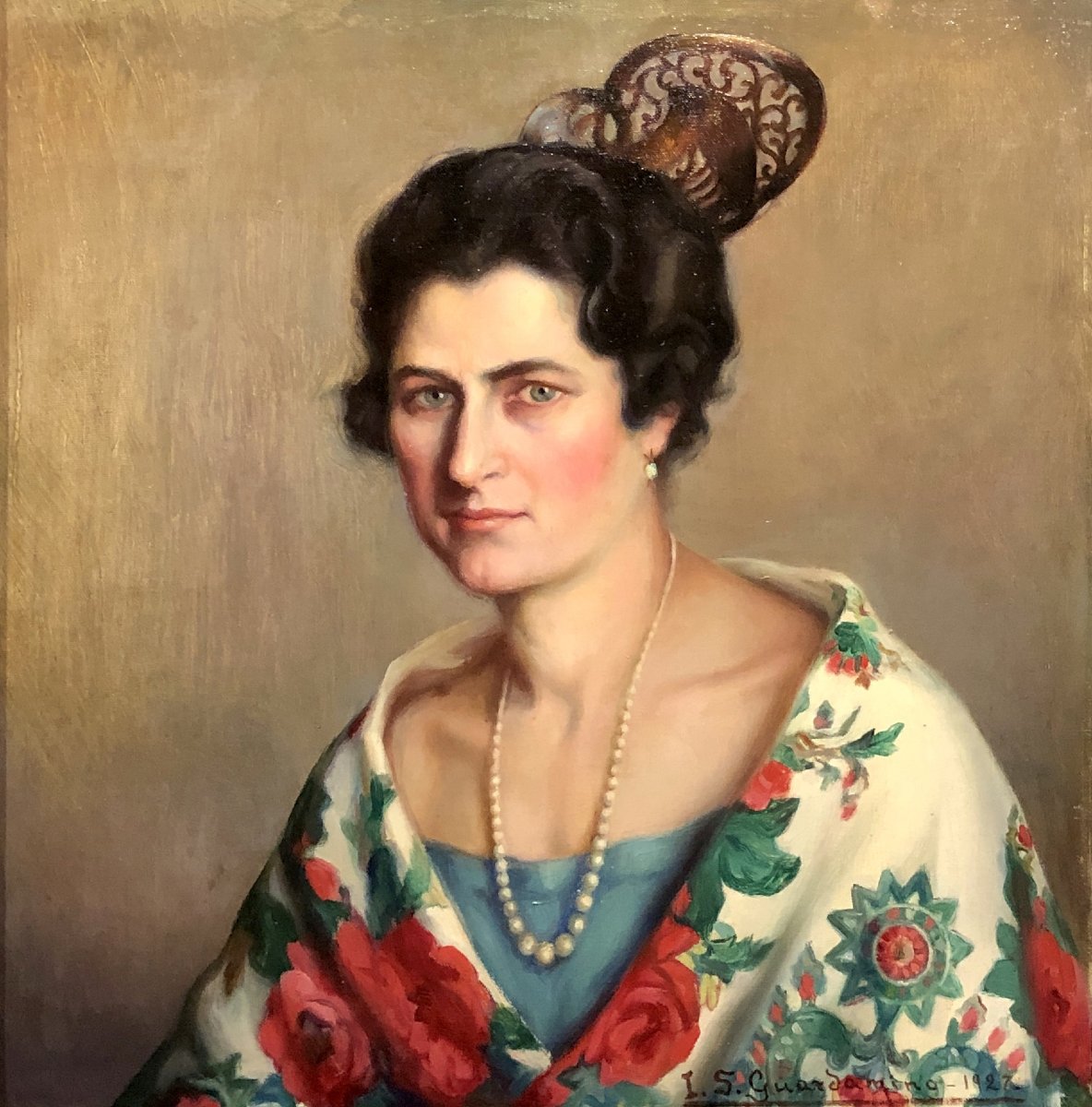 	 Ignacio Sánchez-Guardamino (1898-1984) - Portrait de Dame Espagnole-photo-2