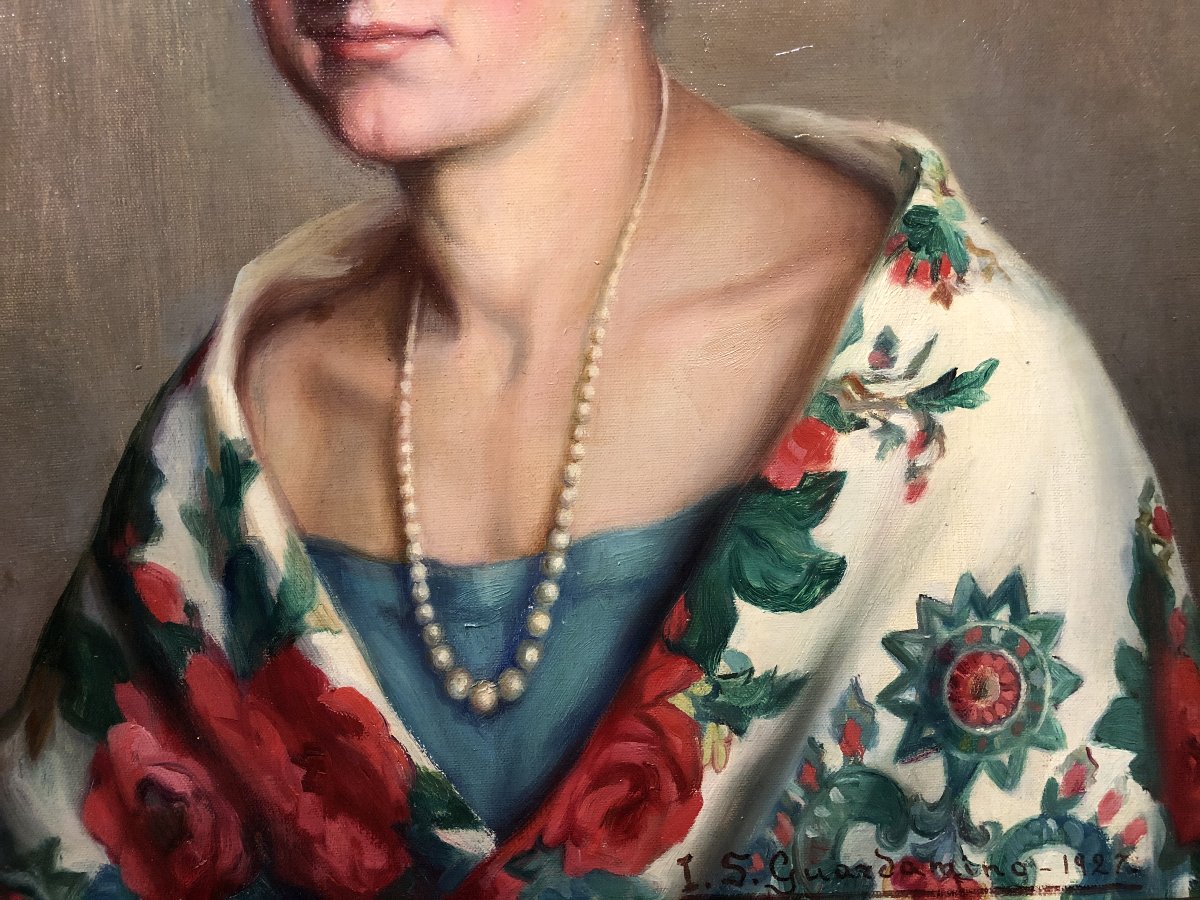 	 Ignacio Sánchez-Guardamino (1898-1984) - Portrait de Dame Espagnole-photo-4