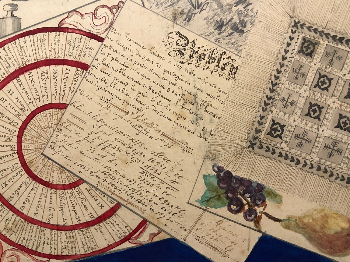 École Française (XIX) - Trompe-l'œil à papiers-photo-4
