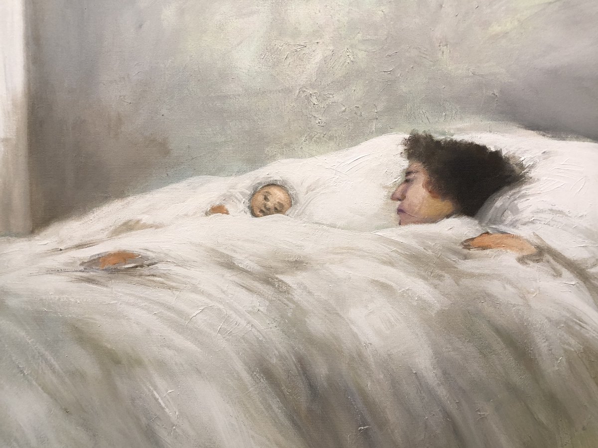 École Espagnole (XX) - Mère et Fille (D'après Sorolla)-photo-3