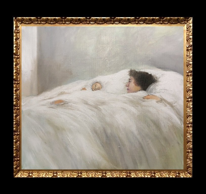 École Espagnole (XX) - Mère et Fille (D'après Sorolla)
