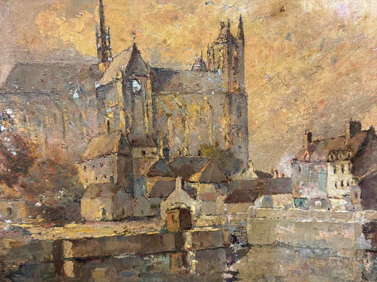 	 French School (c. 1920) - Amiens Cathedral As Seen From The Somme-photo-2