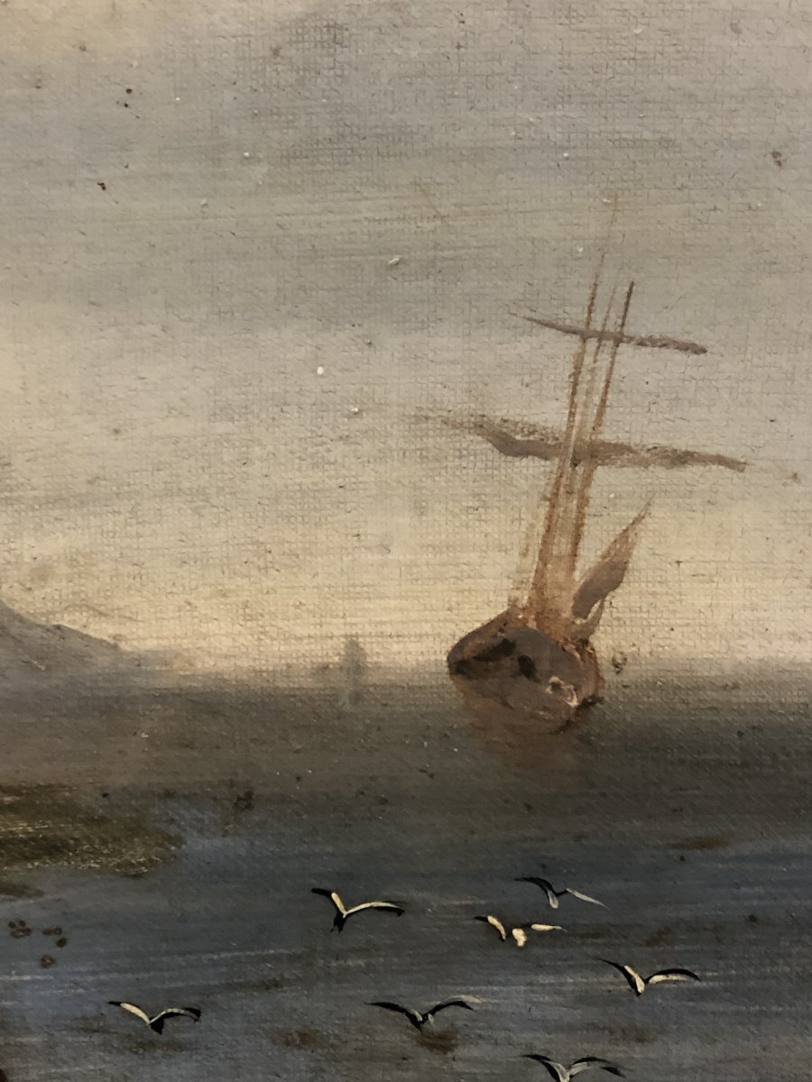 École britannique (vers 1840) – Vue de Staithes (Yorkshire du Nord)-photo-1