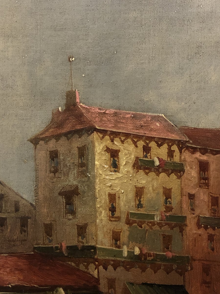 École britannique (vers 1840) – Vue de Staithes (Yorkshire du Nord)-photo-3