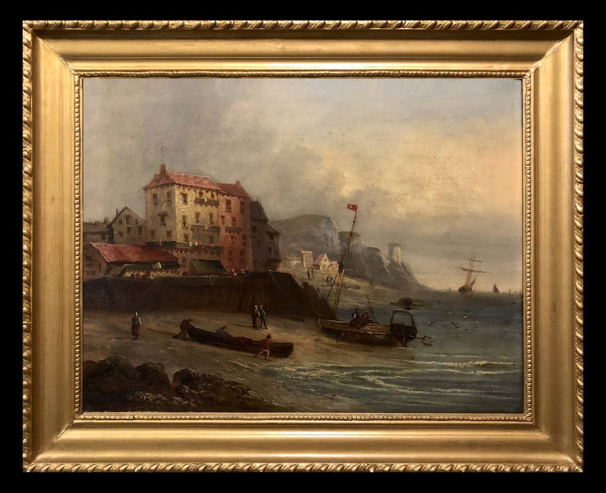 École britannique (vers 1840) – Vue de Staithes (Yorkshire du Nord)