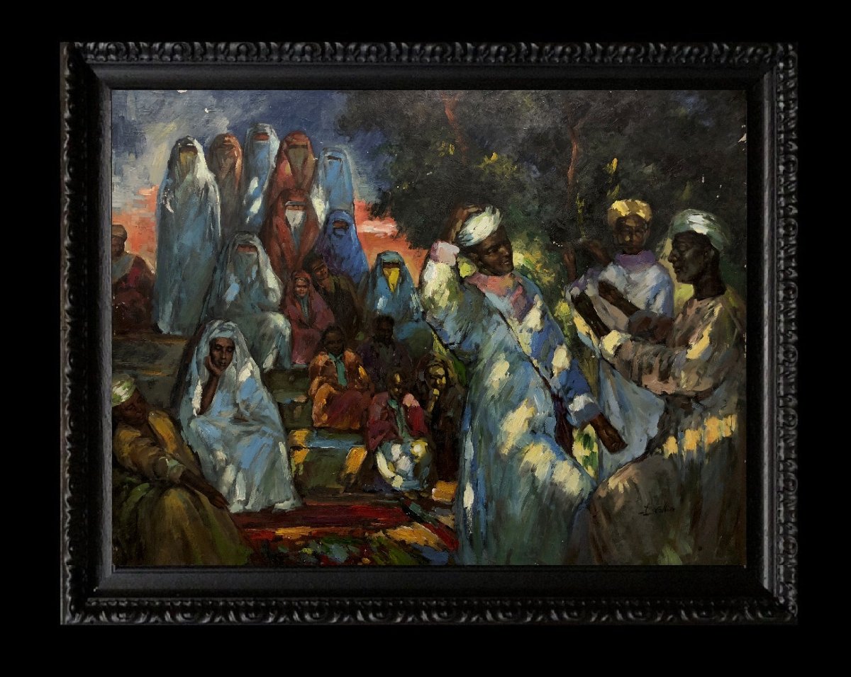 	 José Cruz Herrera (1890-1972); style de - La Réunion des Kabyles