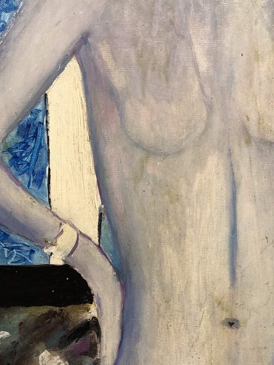 European School (c. 1980) - Standing Nude-photo-1