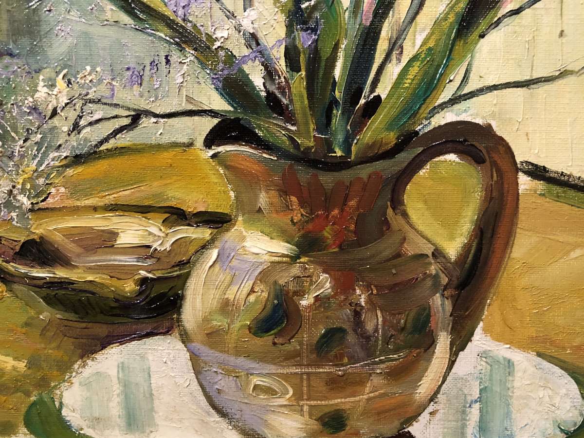 	 Jean-paul Grammare "gram" (1928–?) - Bouquet Of Red Gladioli-photo-1