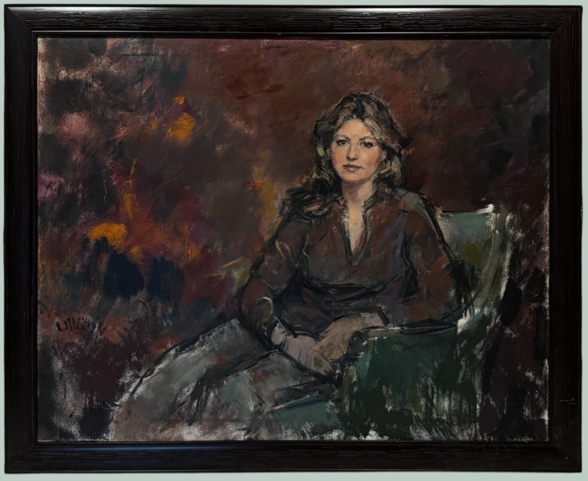 Ricardo Macarrón Jaime  (1926-2004) - Portrait de Mademoiselle
