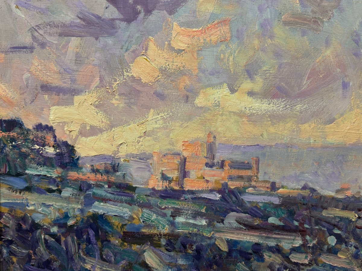 Arthur K. Maderson (1942) - Soleil Couchant à Beynac (Dordogne)-photo-2