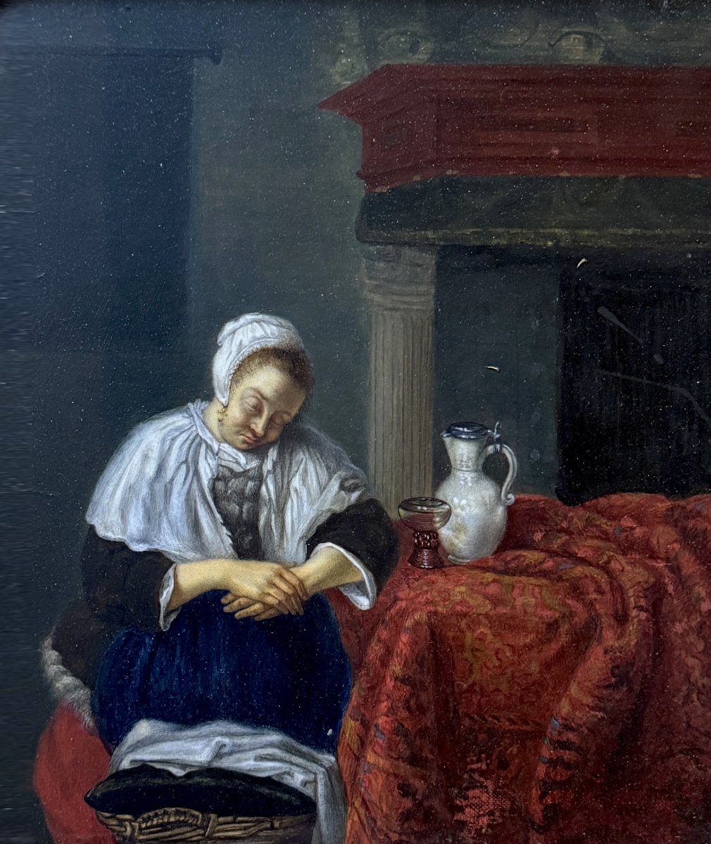 Based On A Work By Gabriel Metsu (1629–1667) That Was Lost During The Holocaust—“sleeping Woman”-photo-3