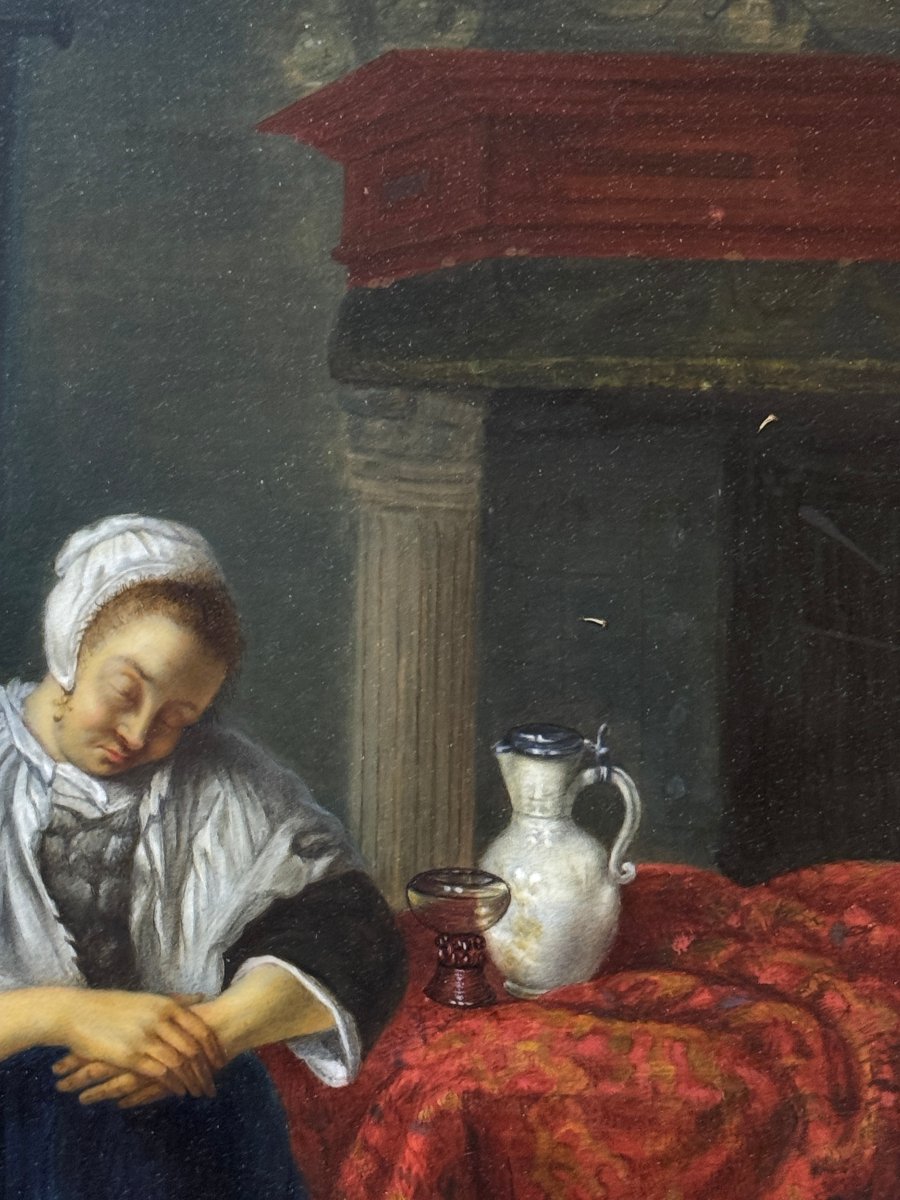 Based On A Work By Gabriel Metsu (1629–1667) That Was Lost During The Holocaust—“sleeping Woman”-photo-4