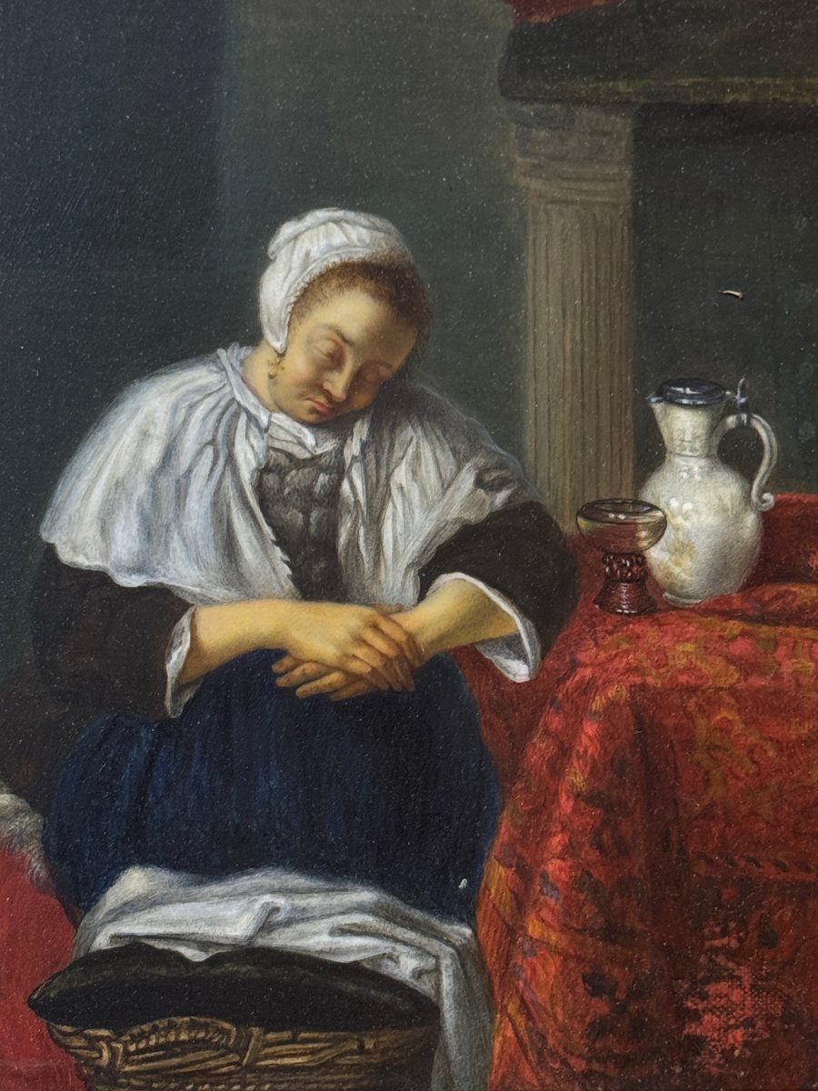 Based On A Work By Gabriel Metsu (1629–1667) That Was Lost During The Holocaust—“sleeping Woman”-photo-5