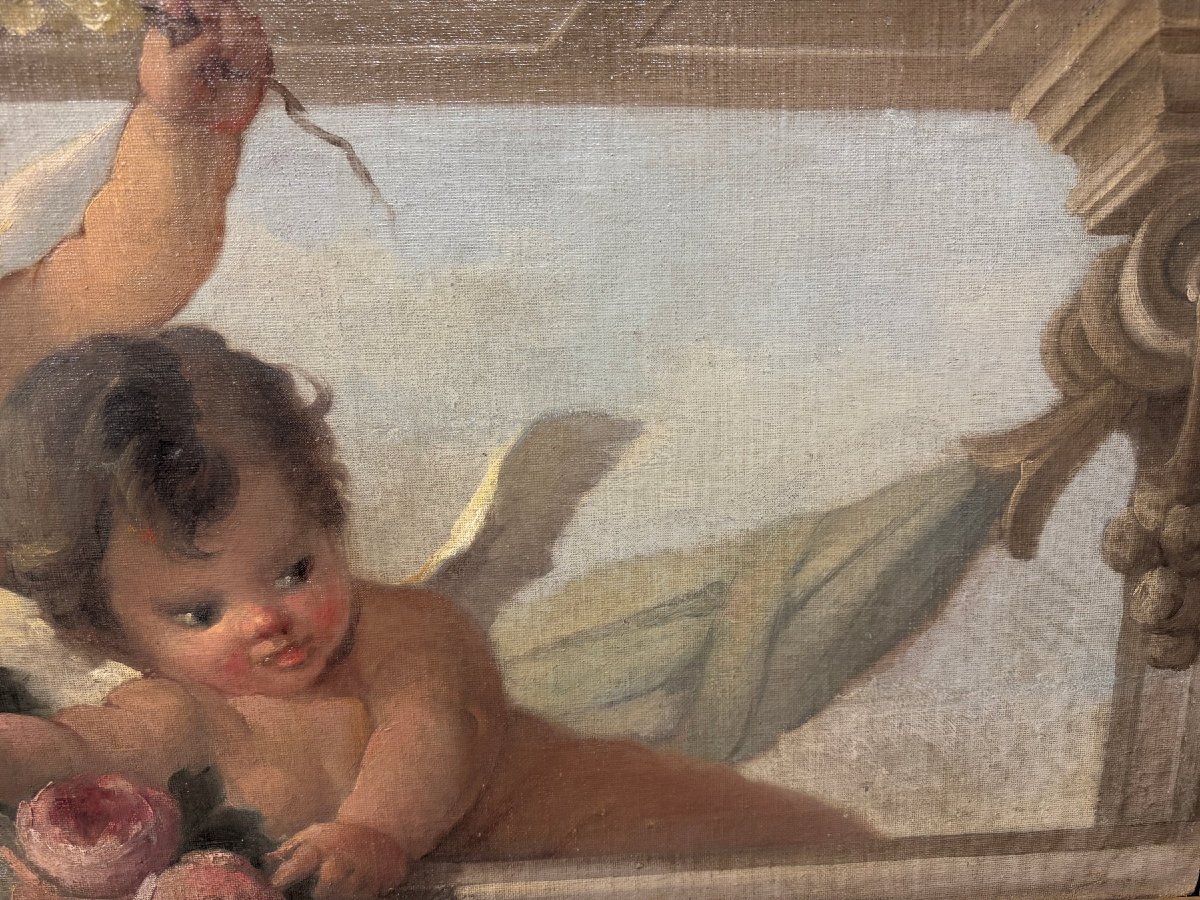 Milan School (circa 1860) – Architectural Frieze With Putti-photo-3