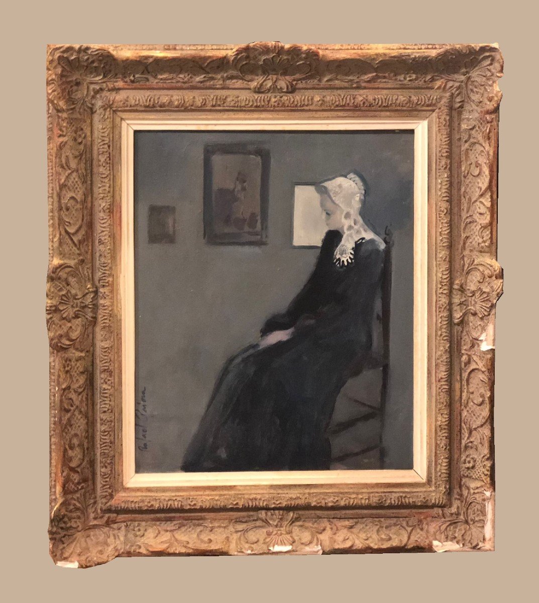 Spanish School (middle XXth) - Homage To "the Artist's Mother" By Whistler
