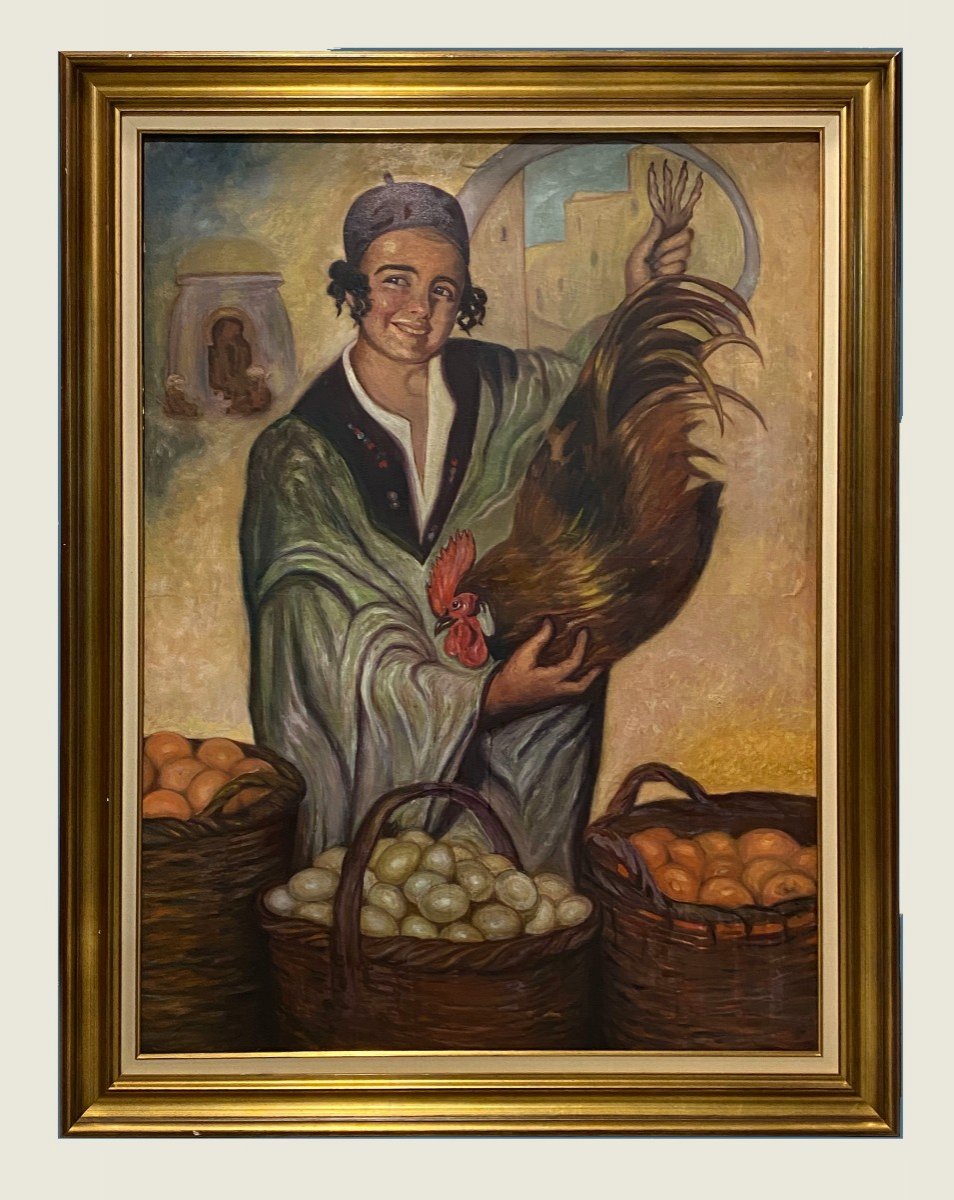 Êcole Orientaliste (c. 1940) - Le Volailler Du Souq