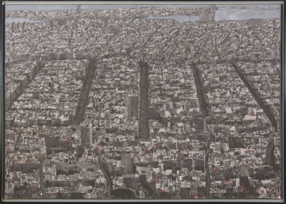 Catalan School (1980s) - Monumental View Of Barcelona