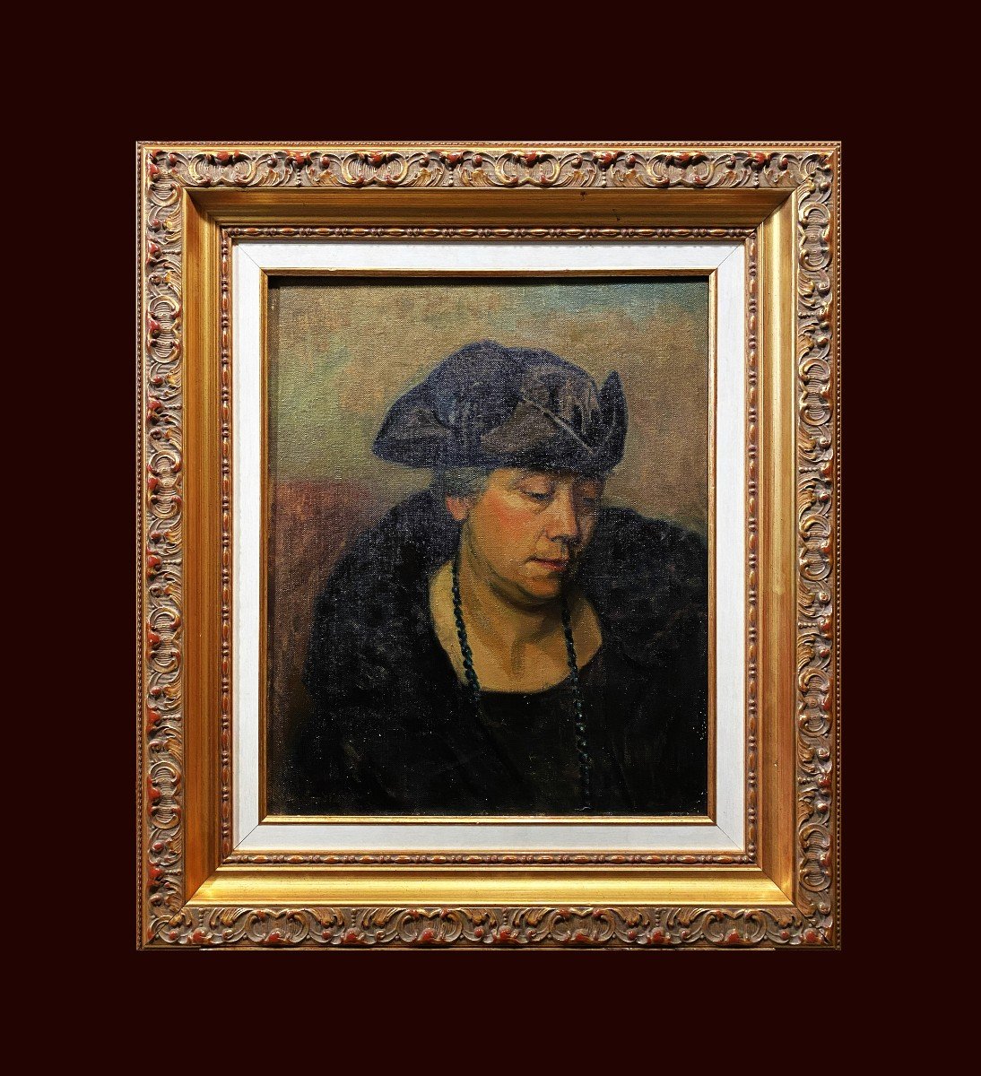 French School (late 19th Century) - Portrait Of Widow In Bonnet