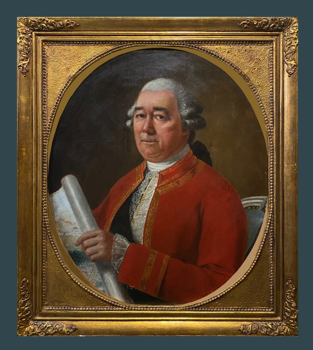 French School (late 18th Century) - Superb Portrait Of Arpentier