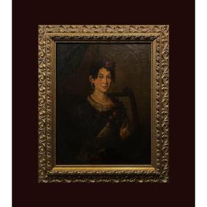 école Espagnole (début XIXème) - Magnifique Portrait De Dame