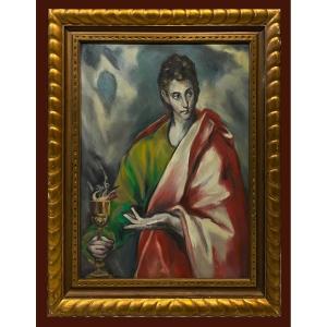 Spanish School (mid 20th Century) - Saint John The Evangelist (after El Greco)