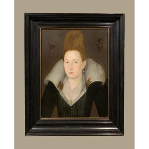 English School (mid 16th Century) - Portrait Of Elizabethan Lady