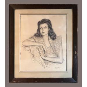 Alfred Opisso I Cardona (1907-1980) - Portrait De Femme