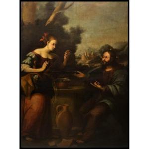 Genoise School (late 17th Century) - Jesus And The Samaritan Woman At The Well