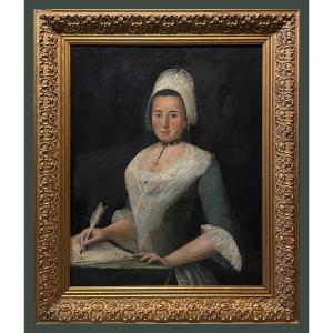école Française (c. 1750) - Portrait De Madame Francoise Savoye