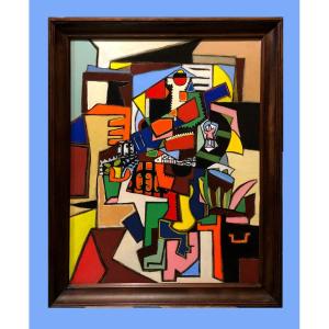 école Espagnole Contemporaine - Composition Cubiste