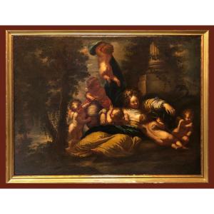 Entourage Of Antoine Coypel (1661-1722) - Venus Breastfeeding Cupids
