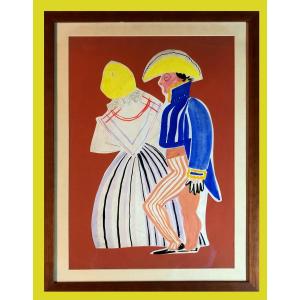 école Française (1930s) - Couple Goyesque