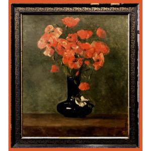 French School (late 19th Century) - Poppy Vase