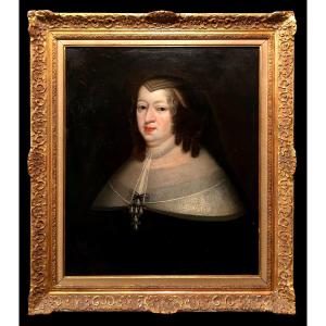 école Française (c. 1650) - Anne d'Autriche, Mère De Louis XIV