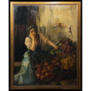 Carlota Fereal Y De Ferrari (c.1880-1965) - The Fruit Seller