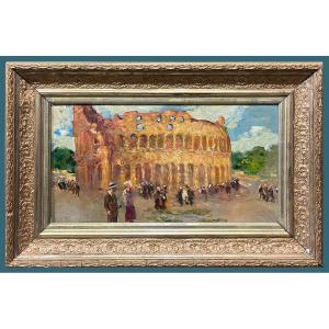 Cecilio Pla (1860-1934) - Rome: The Visit To The Colosseum
