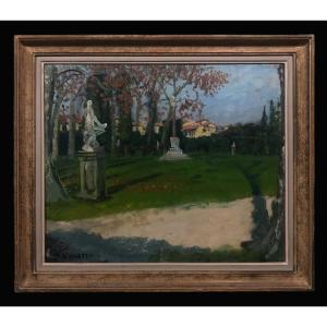 Masuki Komatsu (XIX-XX) - Le Jardin de Sculptures de Boboli, à Florence
